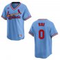 Cardinals #0 Masyn Winn Blue Throwback Stitched Jersey