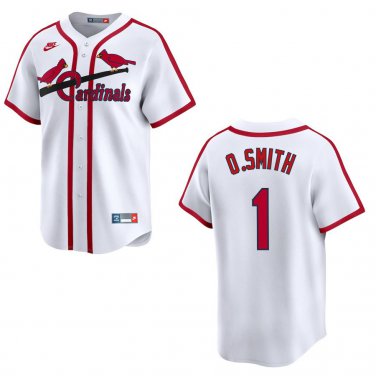 Cardinals #1 Ozzie Smith White Throwback Stitched Jersey