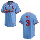 Cardinals #3 Dustin May Blue Throwback Stitched Jersey