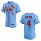 Cardinals #4 Yadier Molina Blue Stitched Jersey