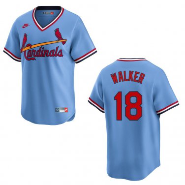 Cardinals #18 Jordan Walker Blue Throwback Stitched Jersey