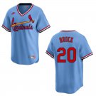 Cardinals #20 Lou Brock Blue Throwback Stitched Jersey