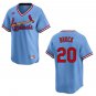 Cardinals #20 Lou Brock Blue Throwback Stitched Jersey