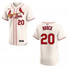 Cardinals #20 Lou Brock Cream Stitched Jersey
