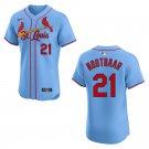 Cardinals #21 Lars Nootbaar Blue Stitched Jersey