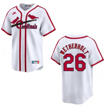 Cardinals #26 JJ Wetherholt White Throwback Stitched Jersey