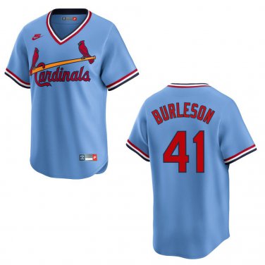 Cardinals #41 Alec Burleson Blue Throwback Stitched Jersey