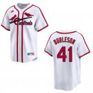 Cardinals #41 Alec Burleson White Throwback Stitched Jersey