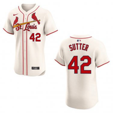 Cardinals #42 Bruce Sutter Cream Stitched Jersey