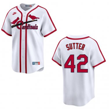 Cardinals #42 Bruce Sutter White Throwback Stitched Jersey