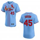 Cardinals #45 Bob Gibson Blue Stitched Jersey