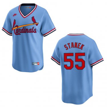 Cardinals #55 Ryne Stanek Blue Throwback Stitched Jersey