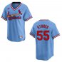 Cardinals #55 Ryne Stanek Blue Throwback Stitched Jersey