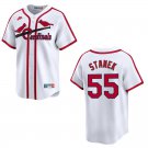 Cardinals #55 Ryne Stanek White Throwback Stitched Jersey