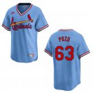 Cardinals #63 Yohel Pozo Blue Throwback Stitched Jersey