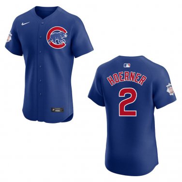 Cubs #2 Nico Hoerner Royal Blue Stitched Jersey