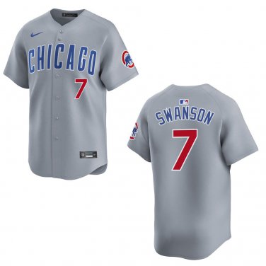 Cubs #7 Dansby Swanson Gray Stitched Jersey