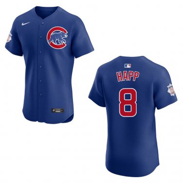 Cubs #8 Ian Happ Royal Blue Stitched Jersey