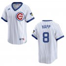 Cubs #8 Ian Happ White Throwback Stitched Jersey