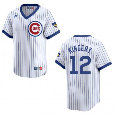 Cubs #12 Scott Kingery White Throwback Stitched Jersey