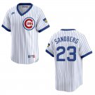Cubs #23 Ryne Sandberg White Throwback Stitched Jersey