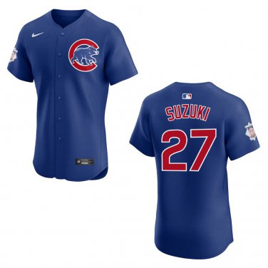 Cubs #27 Seiya Suzuki Royal Blue Stitched Jersey