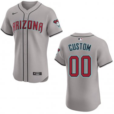 Diamondbacks #00 Custom Name And Number Gray Stitched Jersey