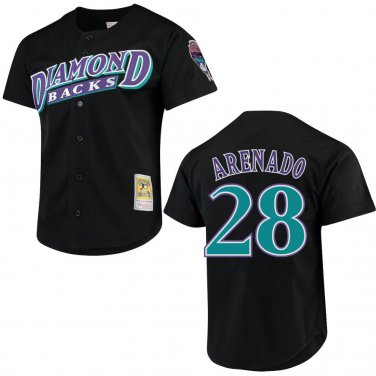 Diamondbacks #28 Nolan Arenado Black Throwback Stitched Jersey