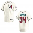 Diamondbacks #34 Mike Soroka Cream Stitched Jersey