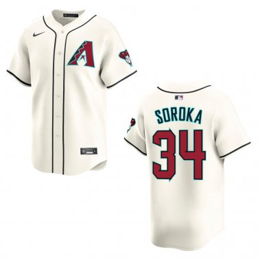 Diamondbacks #34 Mike Soroka Cream Stitched Jersey