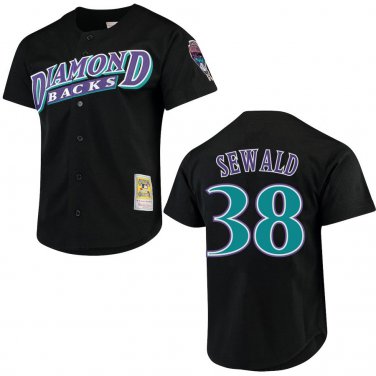 Diamondbacks #38 Paul Sewald Black Throwback Stitched Jersey