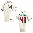 Diamondbacks #41 Carlos Santana Cream Stitched Jersey