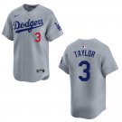 Dodgers #3 Chris Taylor Gray Stitched Jersey