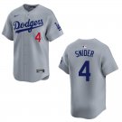 Dodgers #4 Duke Snider Gray Stitched Jersey