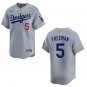 Dodgers #5 Freddie Freeman Gray Stitched Jersey