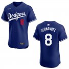 Dodgers #8 Enrique Hernandez Royal Blue Stitched Jersey