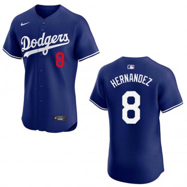 Dodgers #8 Enrique Hernandez Royal Blue Stitched Jersey