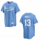 Dodgers #13 Max Muncy Light Blue Stitched Jersey