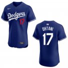 Dodgers #17 Shohei Ohtani Royal Blue Stitched Jersey