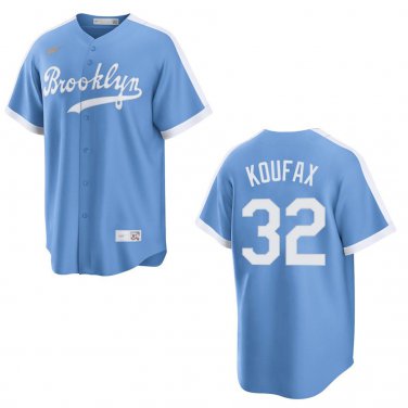 Dodgers #32 Sandy Koufax Light Blue Stitched Jersey