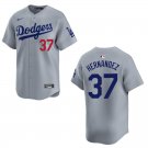 Dodgers #37 Teoscar Hernandez Gray Stitched Jersey