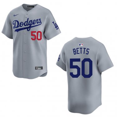 Dodgers #50 Mookie Betts Gray Stitched Jersey