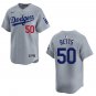Dodgers #50 Mookie Betts Gray Stitched Jersey