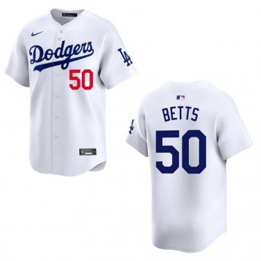 Dodgers #50 Mookie Betts White Stitched Jersey