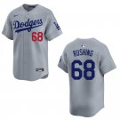 Dodgers #68 Dalton Rushing Gray Stitched Jersey