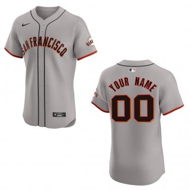 Giants #00 Custom Name And Number Gray Stitched Jersey