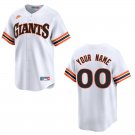 Giants #00 Custom Name And Number White Throwback Stitched Jersey