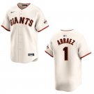 Giants #1 Luis Arraez Cream Stitched Jersey