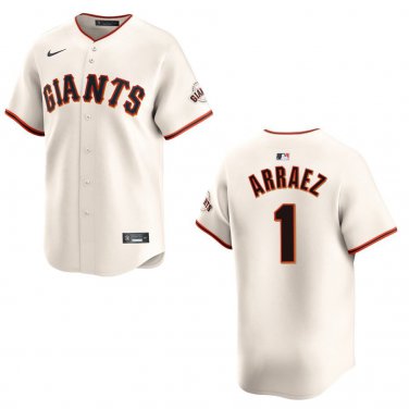 Giants #1 Luis Arraez Cream Stitched Jersey