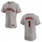 Giants #1 Luis Arraez Gray Stitched Jersey